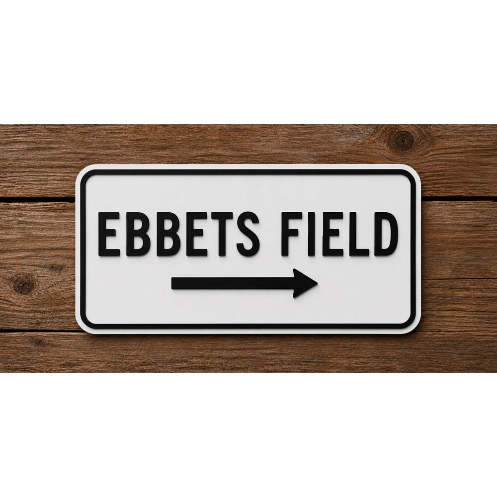 Ebbets Field Baseball Street Sign Brooklyn New York Dodgers